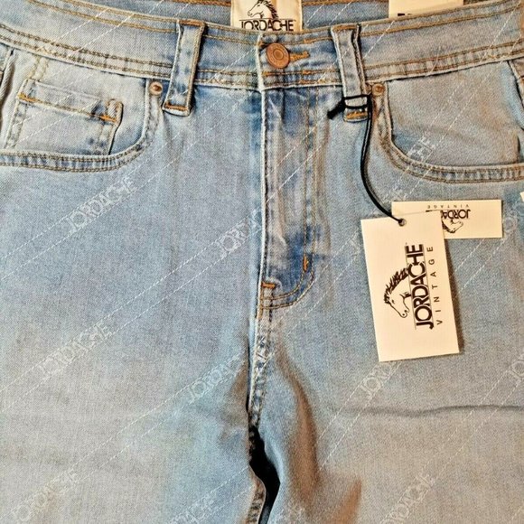 Jordache Vintage Womens 25 27 28 Farrah Capri High Rise Jeans Light Wash Logo - Picture 3 of 6